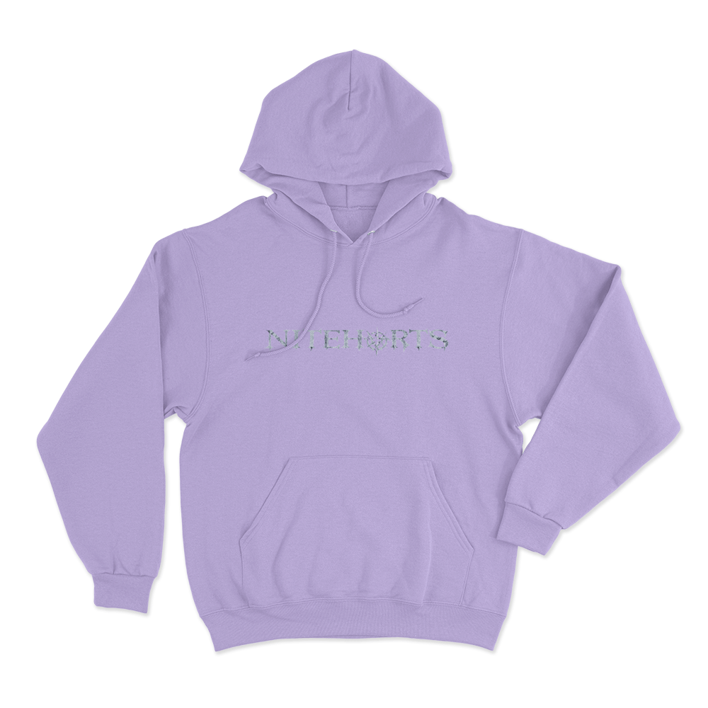 Niteharts Distressed Gothic Logo Unisex Hoodie Purple Niteharts Distressed Gothic Logo Unisex Hoodie Purple