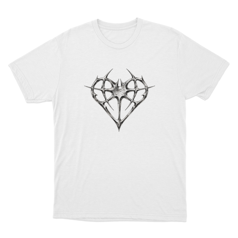 Niteharts Vintage Metal Heart Unisex T Shirt White Niteharts Vintage Metal Heart Unisex T Shirt White