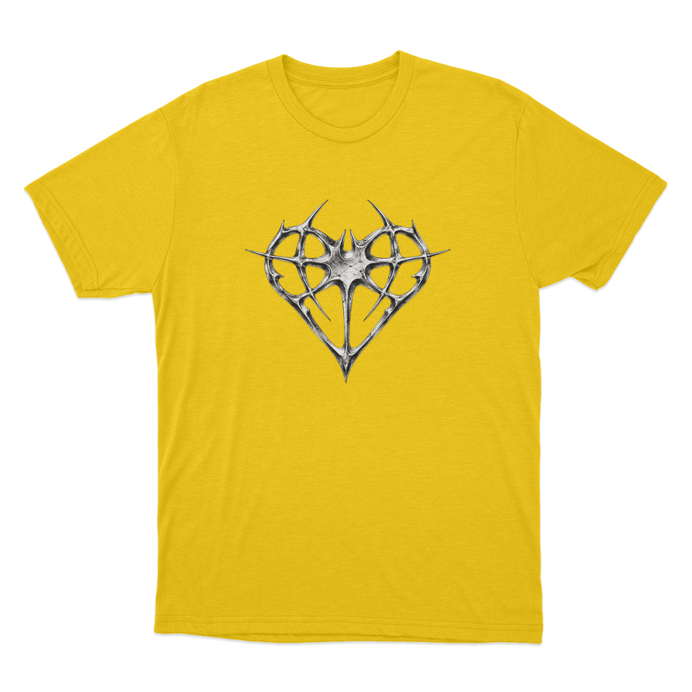 Niteharts Vintage Metal Heart Unisex T Shirt Yellow Niteharts Vintage Metal Heart Unisex T Shirt Yellow